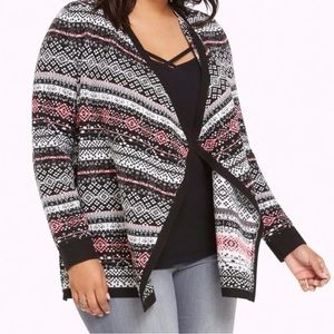 Torrid Fair Isle Draped Cardigan